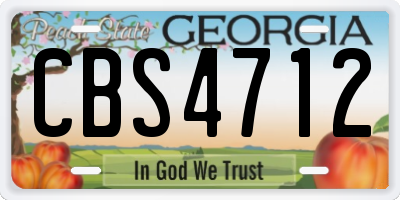 GA license plate CBS4712