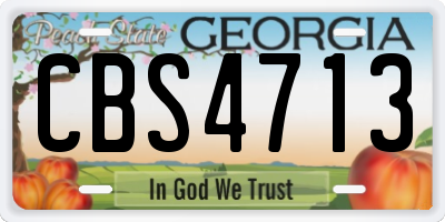 GA license plate CBS4713