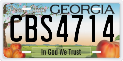 GA license plate CBS4714