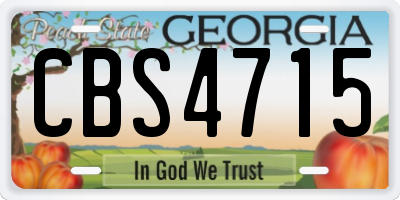 GA license plate CBS4715