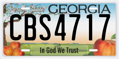 GA license plate CBS4717