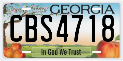 GA license plate CBS4718