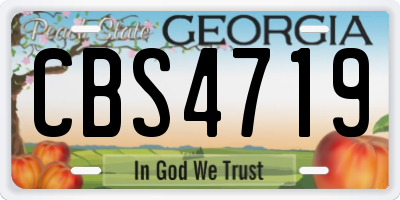 GA license plate CBS4719