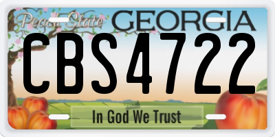 GA license plate CBS4722