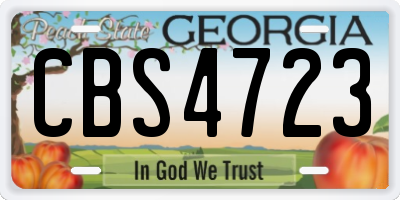 GA license plate CBS4723