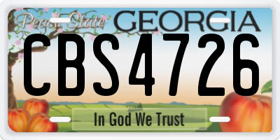 GA license plate CBS4726