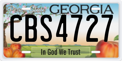 GA license plate CBS4727