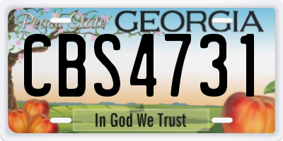 GA license plate CBS4731