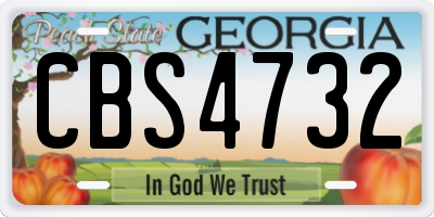 GA license plate CBS4732