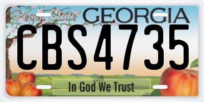 GA license plate CBS4735