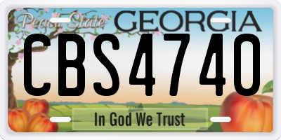 GA license plate CBS4740