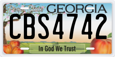 GA license plate CBS4742