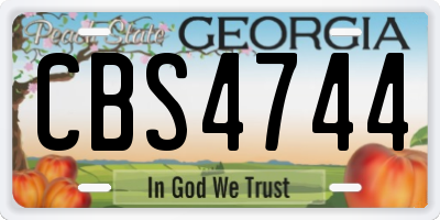 GA license plate CBS4744