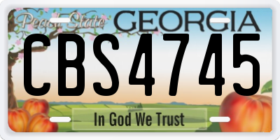 GA license plate CBS4745
