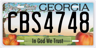 GA license plate CBS4748
