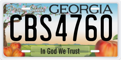 GA license plate CBS4760