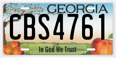 GA license plate CBS4761
