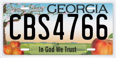 GA license plate CBS4766