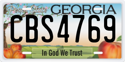 GA license plate CBS4769