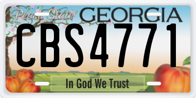 GA license plate CBS4771