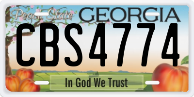 GA license plate CBS4774