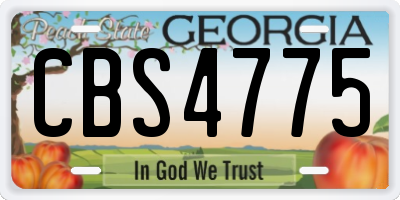 GA license plate CBS4775