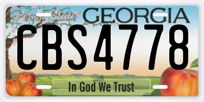 GA license plate CBS4778