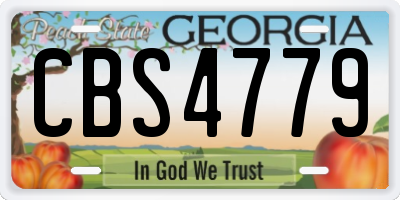 GA license plate CBS4779