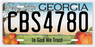 GA license plate CBS4780