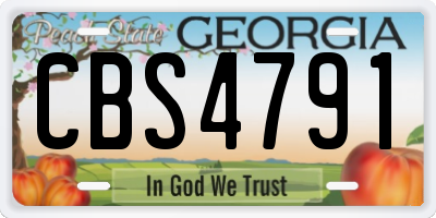 GA license plate CBS4791