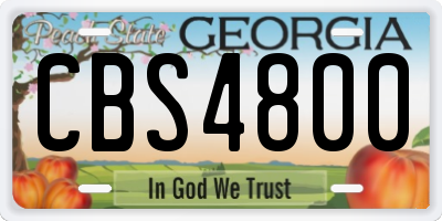 GA license plate CBS4800