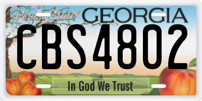 GA license plate CBS4802