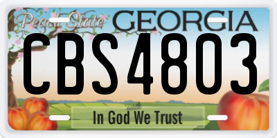 GA license plate CBS4803