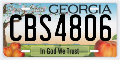 GA license plate CBS4806