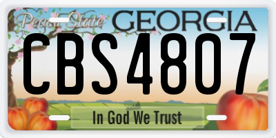 GA license plate CBS4807