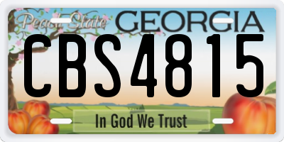 GA license plate CBS4815