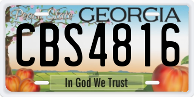 GA license plate CBS4816