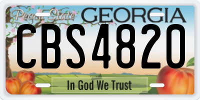 GA license plate CBS4820