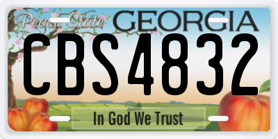 GA license plate CBS4832