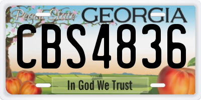 GA license plate CBS4836