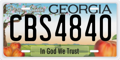 GA license plate CBS4840