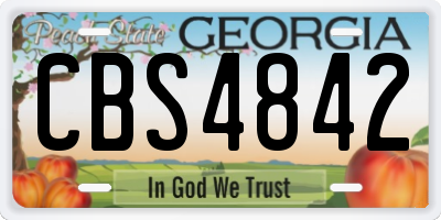 GA license plate CBS4842