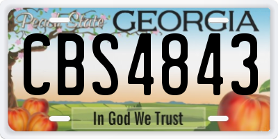 GA license plate CBS4843