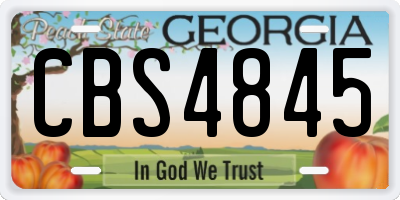 GA license plate CBS4845