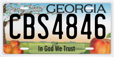 GA license plate CBS4846