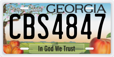 GA license plate CBS4847