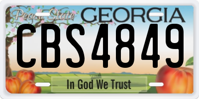 GA license plate CBS4849