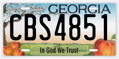 GA license plate CBS4851