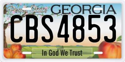 GA license plate CBS4853