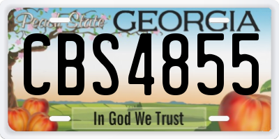 GA license plate CBS4855